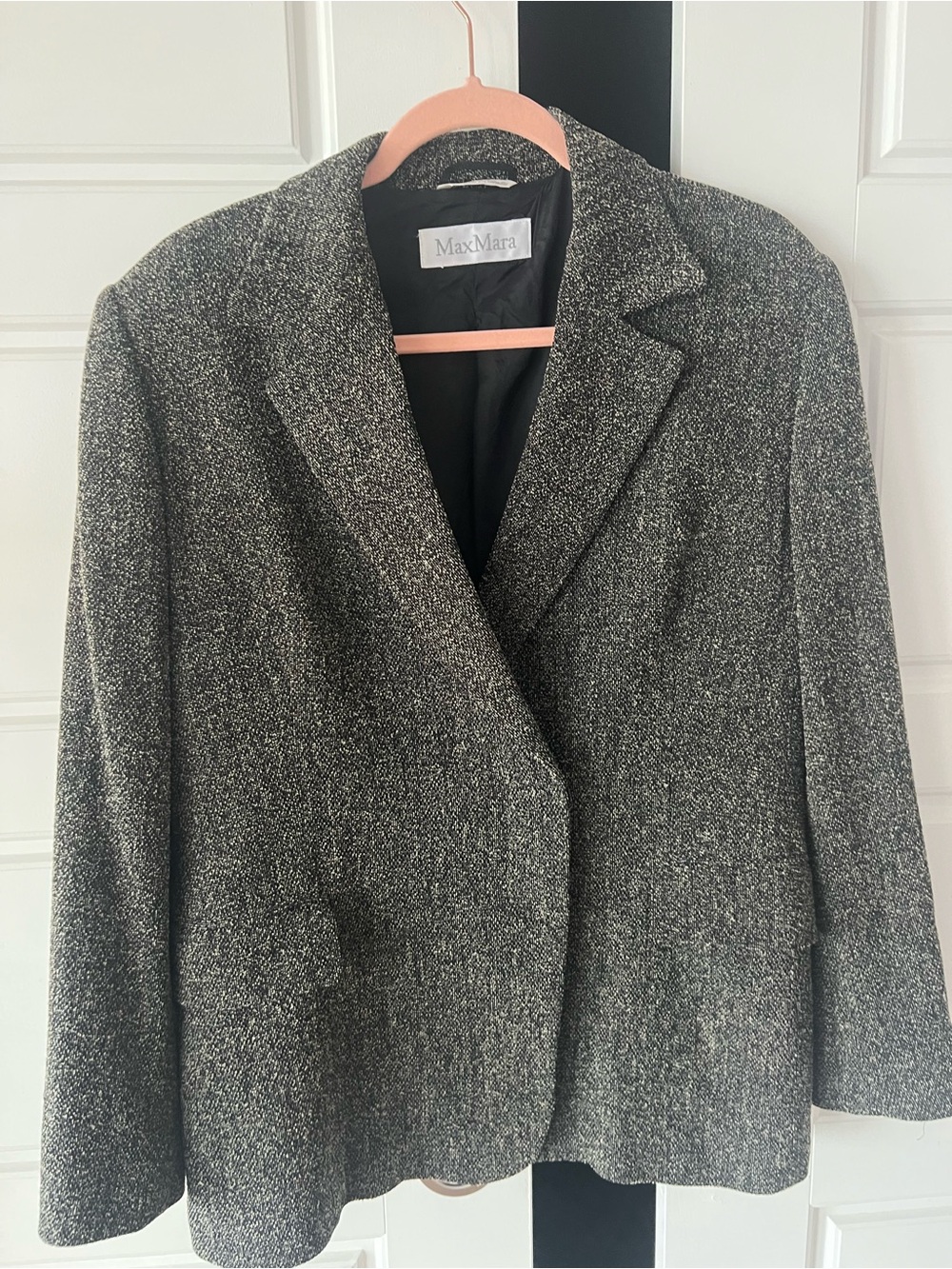Max Mara Women's Dark Grey Tweed Blazer